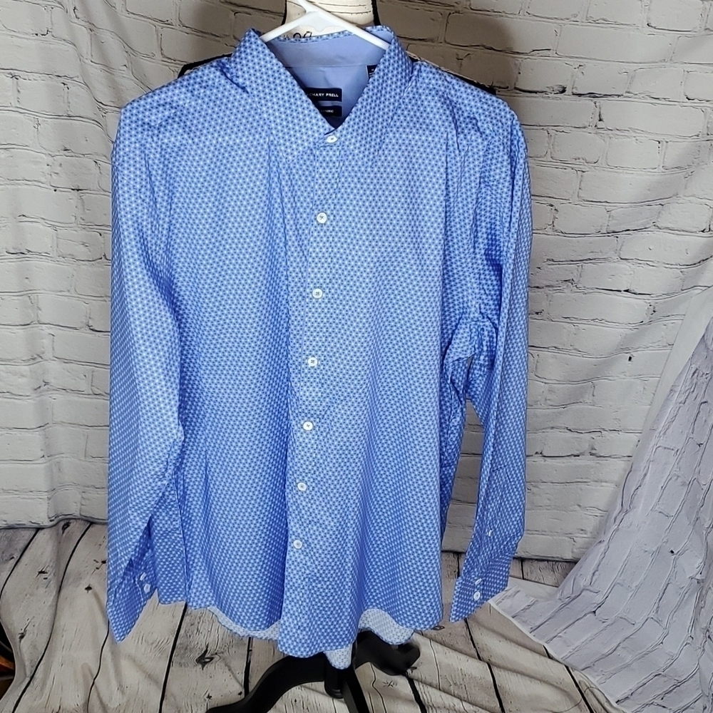 Zachary Prell Stretch Haidara Button Down in Cornflower Size XL NWT
